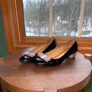 Salvatore Ferragamo Black and Purple Heels